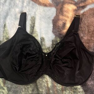 Lilyette Black Satin Bra